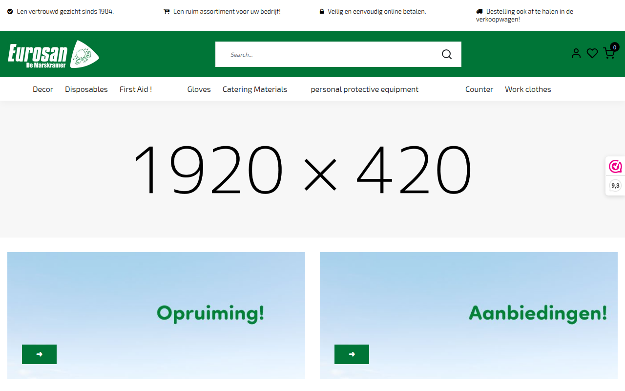 Screenshot van eurosan.nl