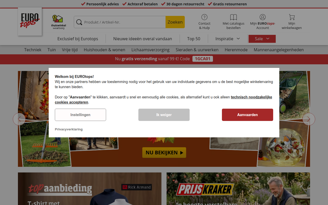Screenshot van eurotops.nl