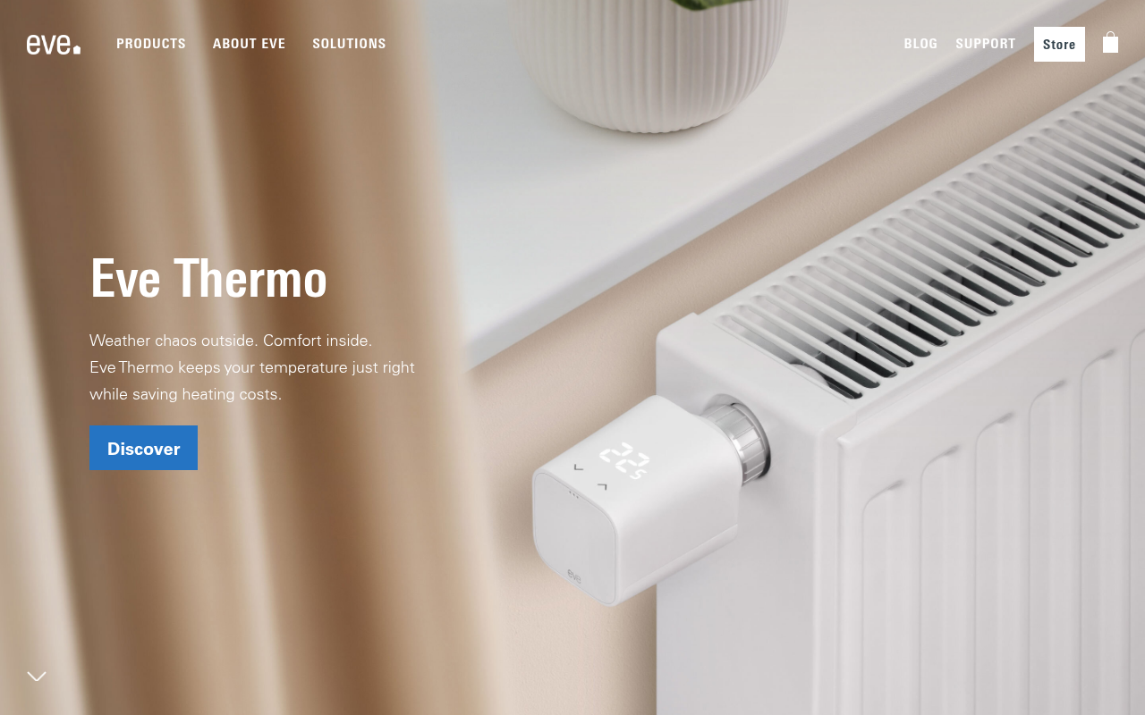 Screenshot van evehome.com