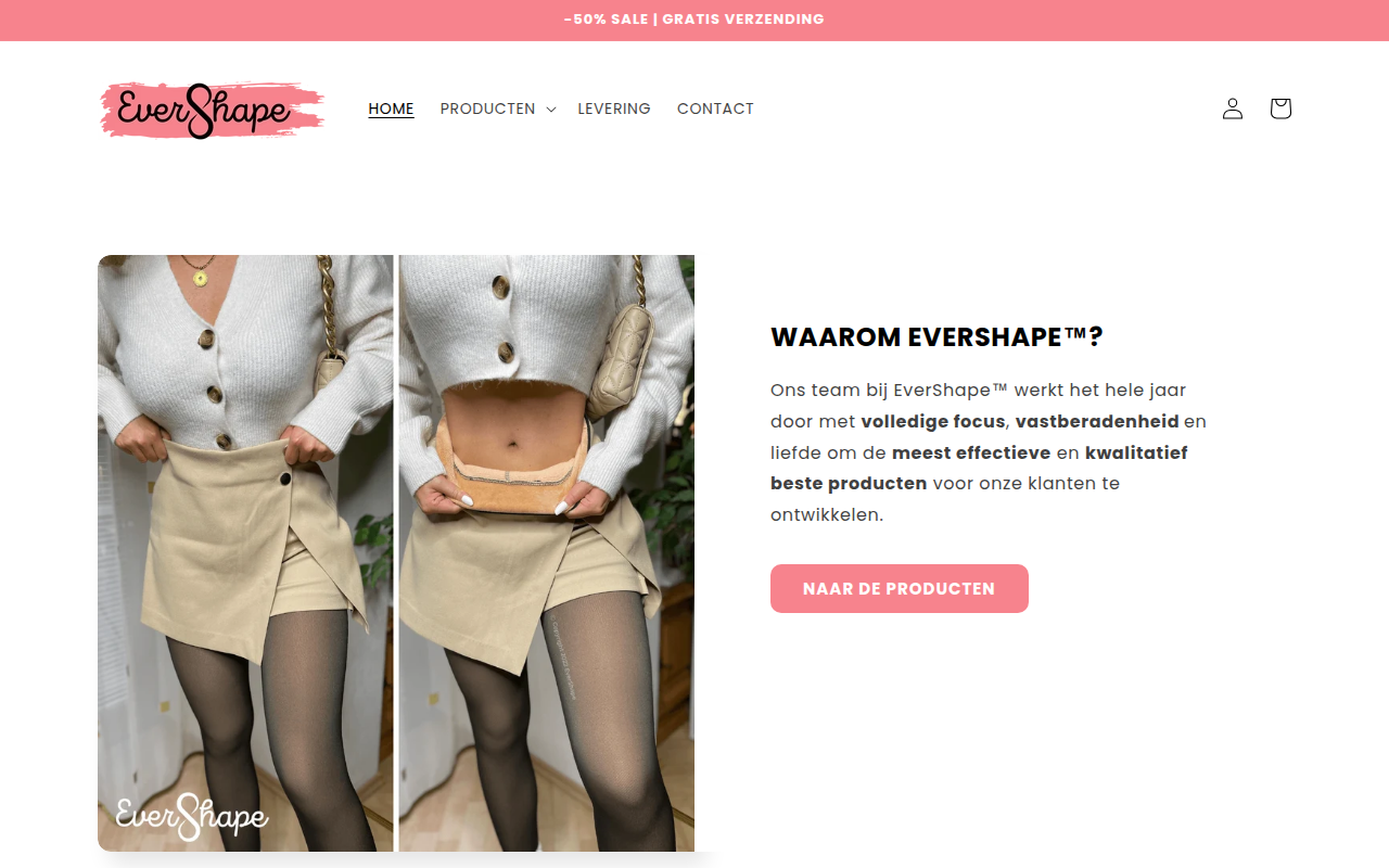 Screenshot van ever-shape.nl