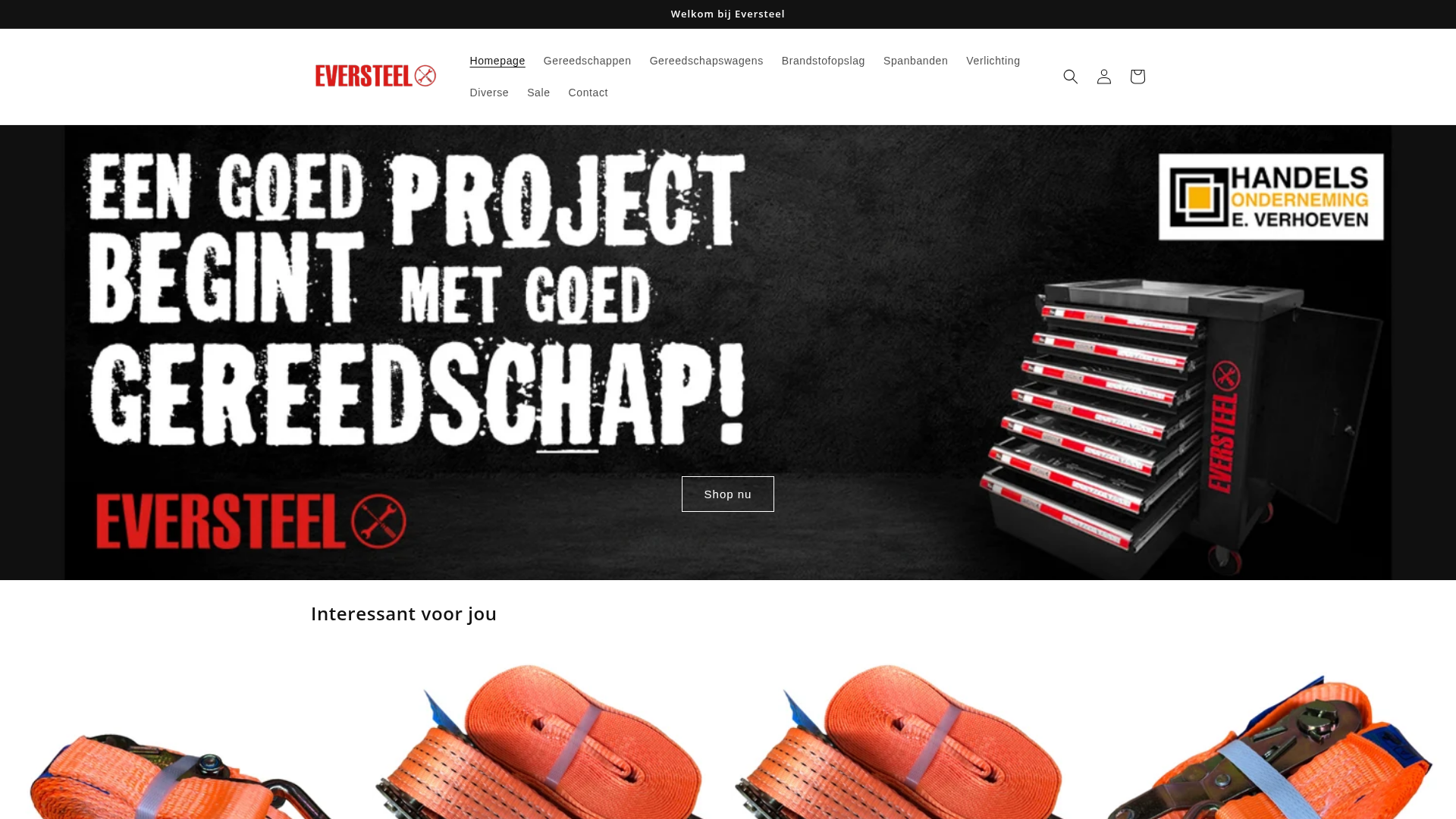 Screenshot van eversteel.nl
