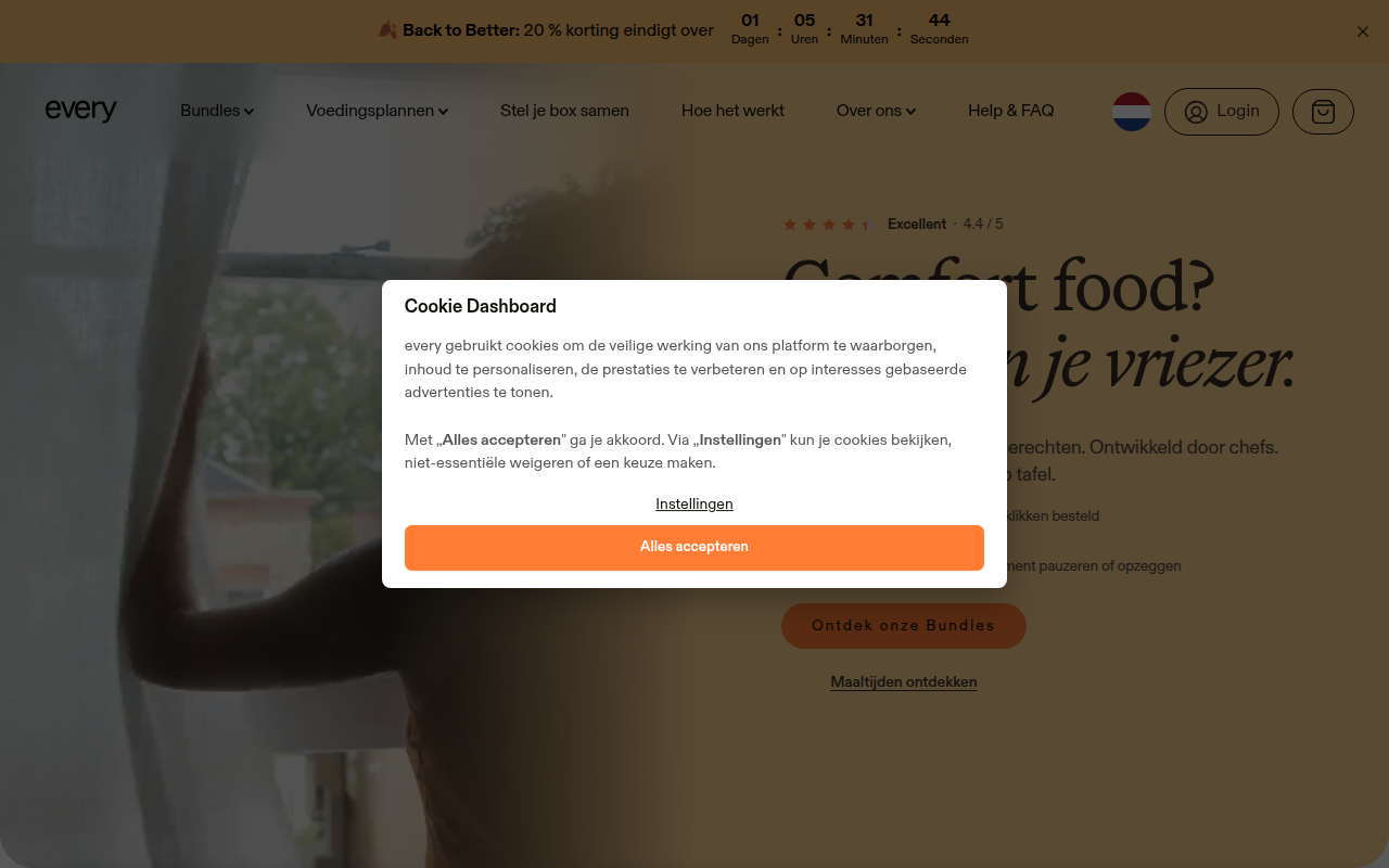 Screenshot van every-foods.nl