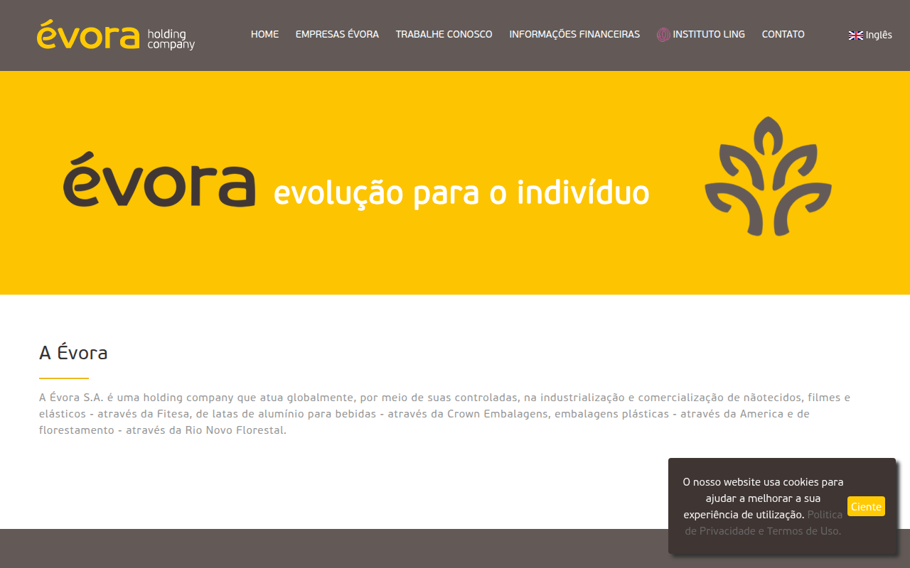 Screenshot van evora.com