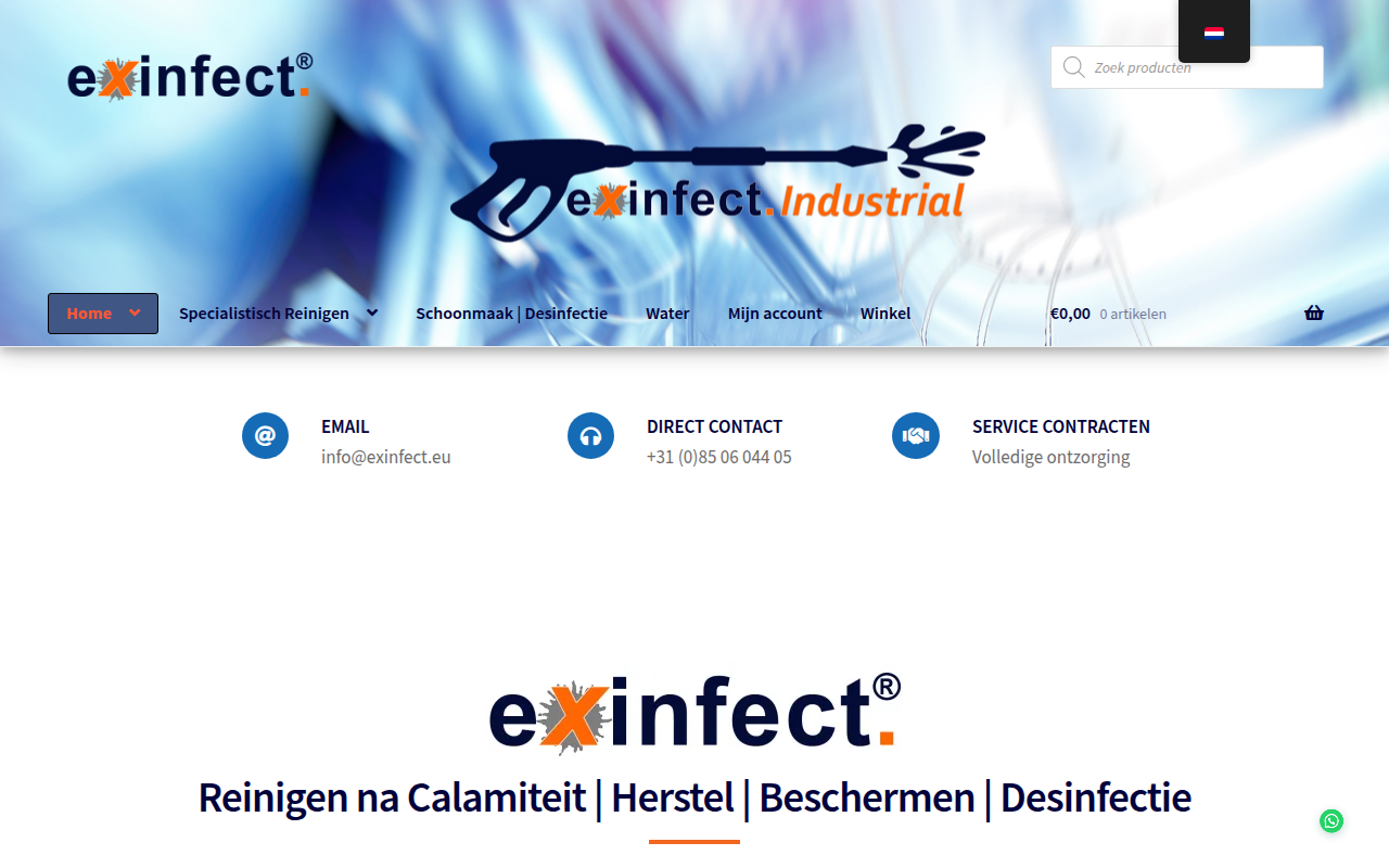 Screenshot van exinfect.eu