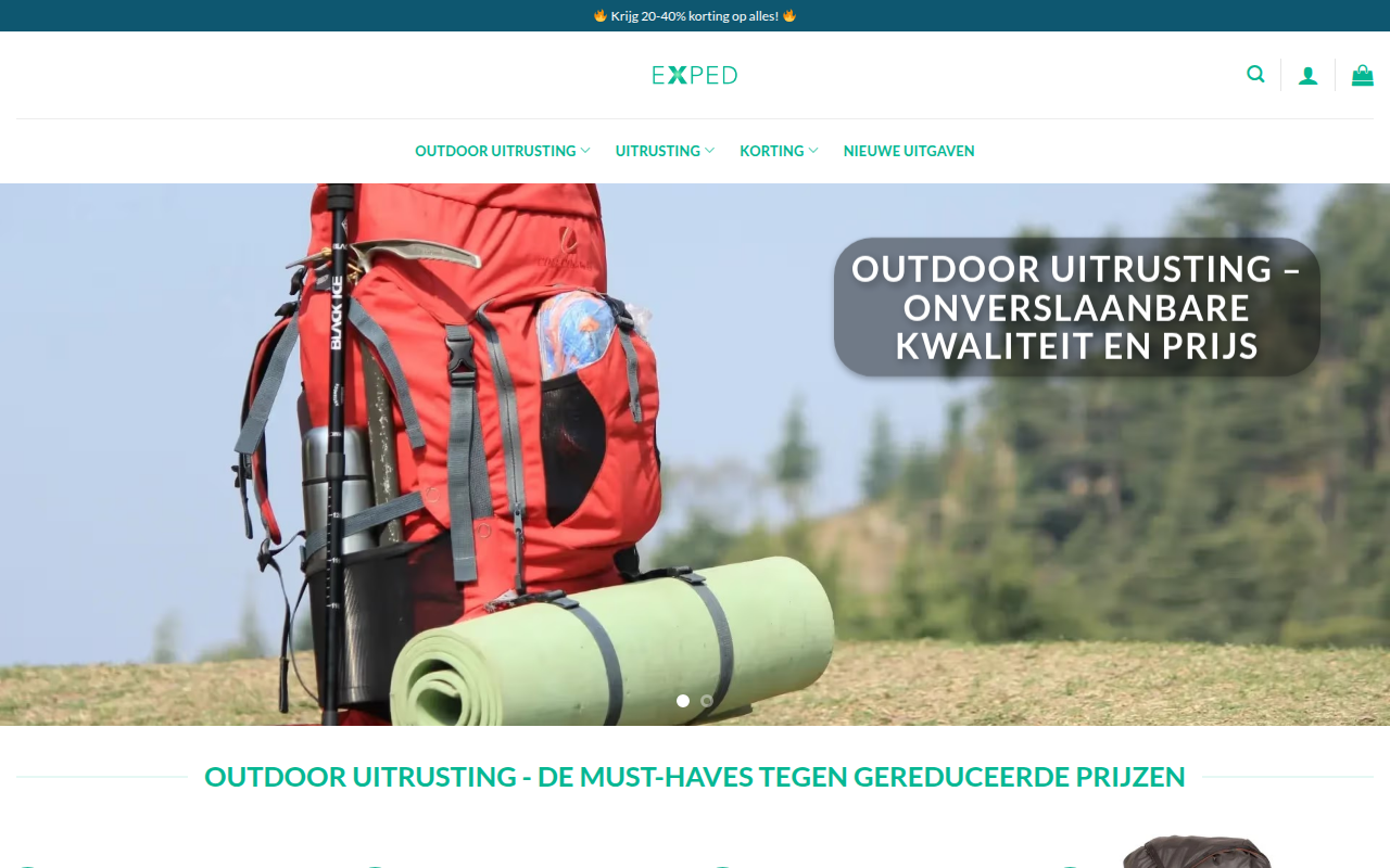 Screenshot van expedwinkel.com
