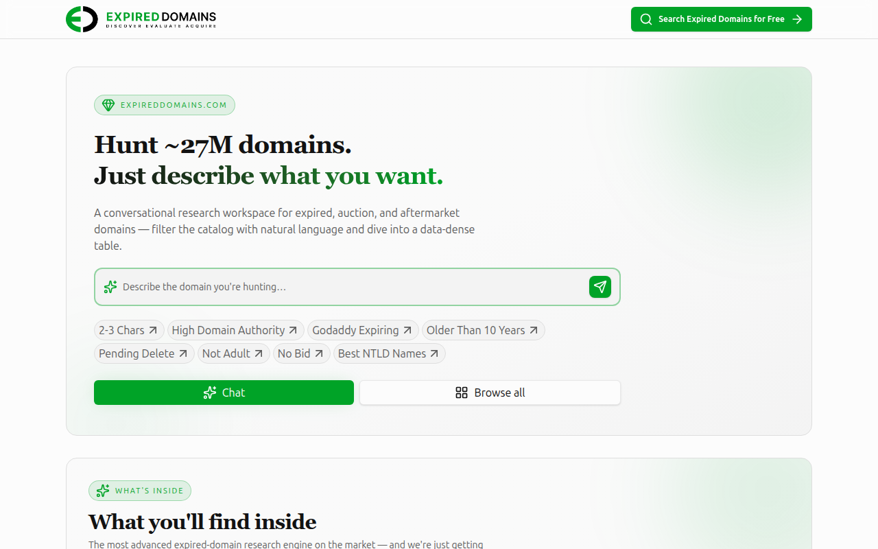 Screenshot van expireddomains.com