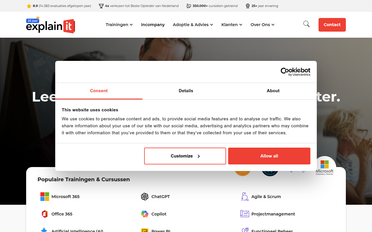 Screenshot van explainit.nl