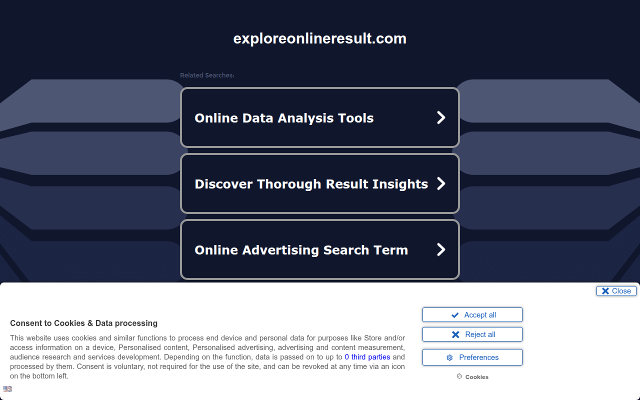 Screenshot van exploreonlineresult.com