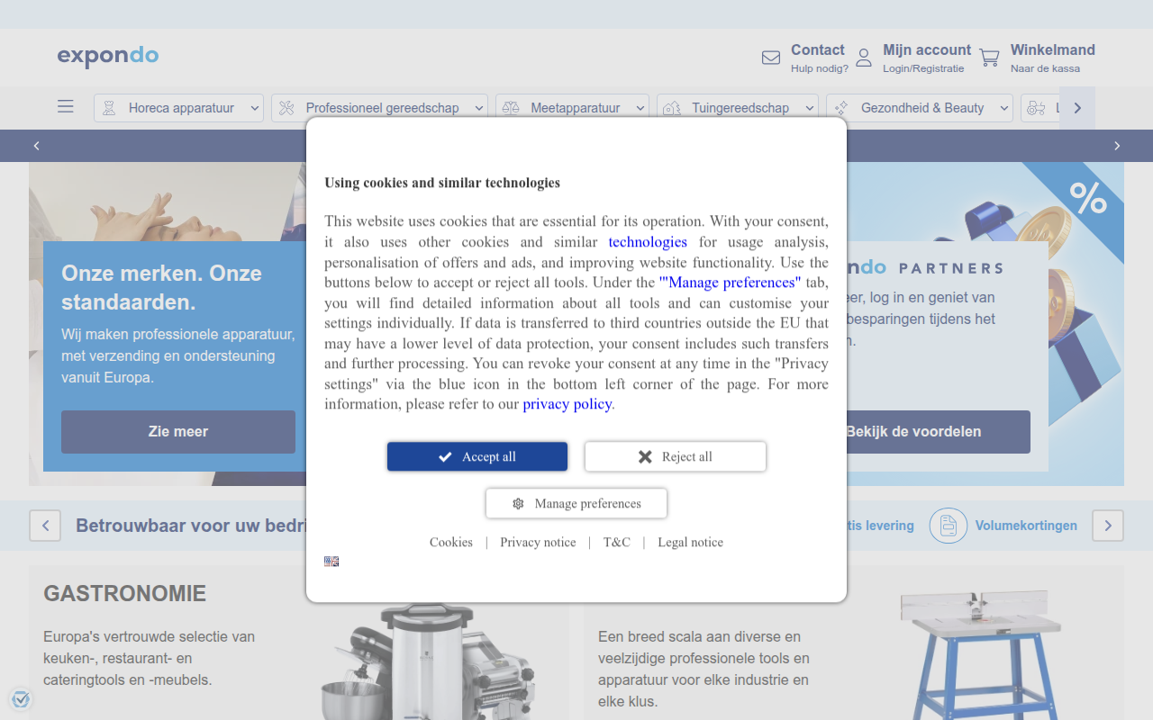 Screenshot van Expondo.nl