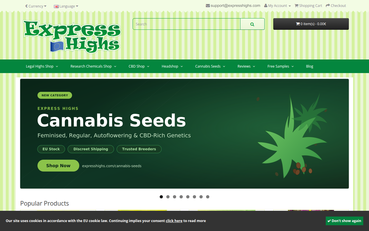 Screenshot van expresshighs.com