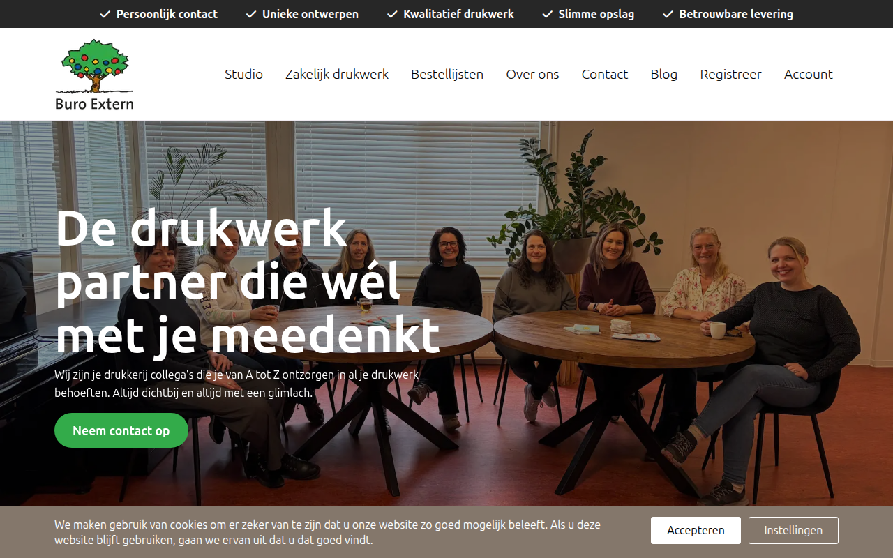 Screenshot van extern.nl