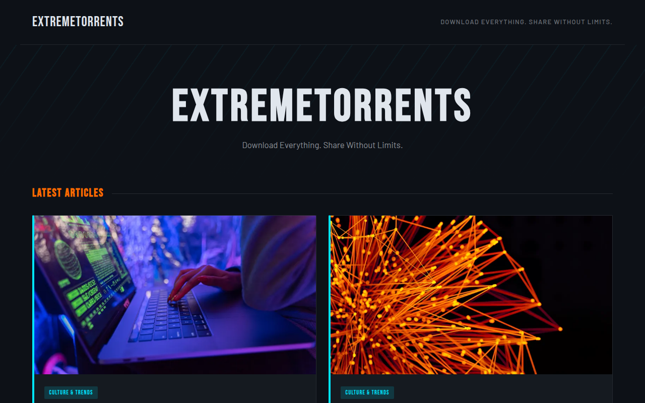 Screenshot van extremetorrents.org