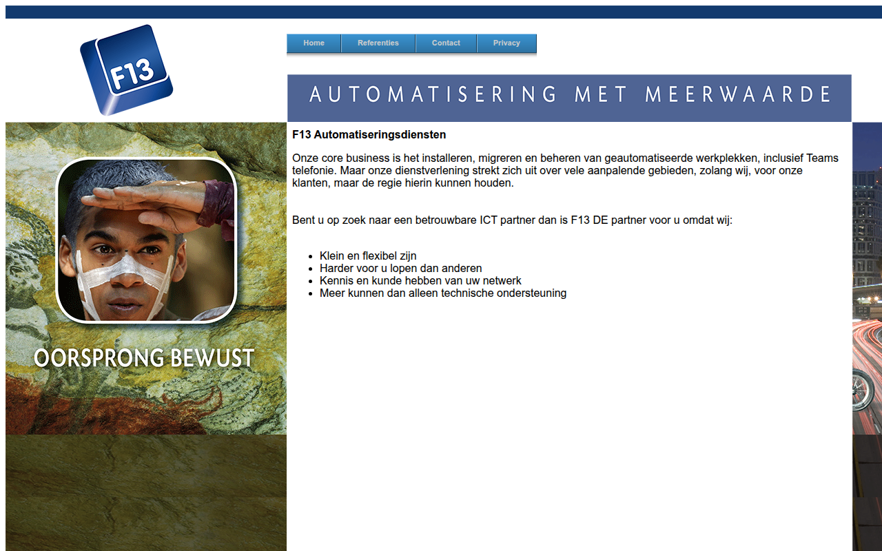 Screenshot van f13.nl