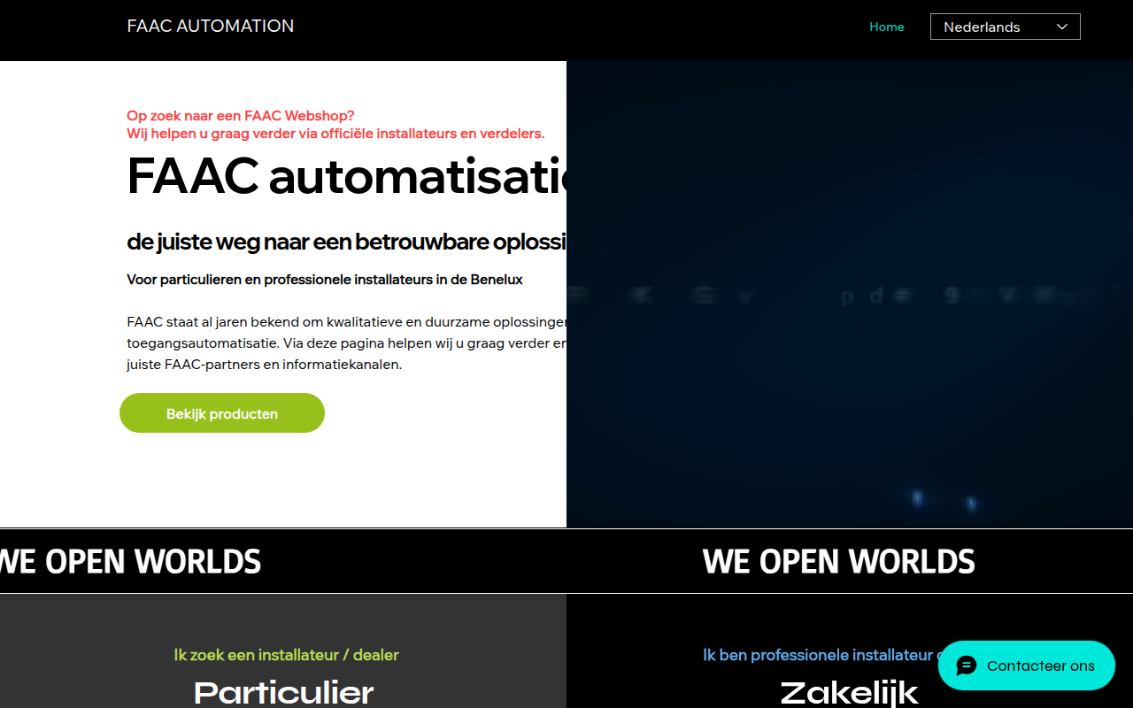 Screenshot van faacautomation.be