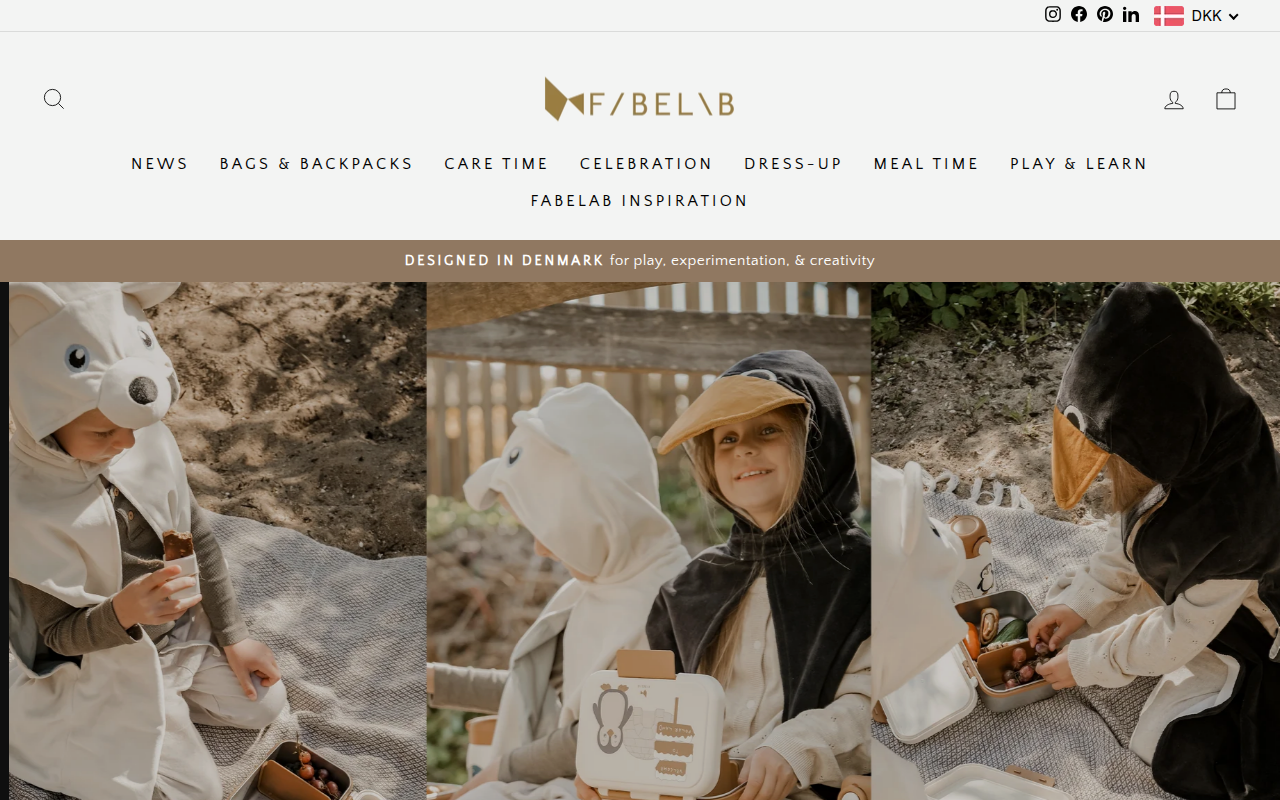 Screenshot van fabelab.dk