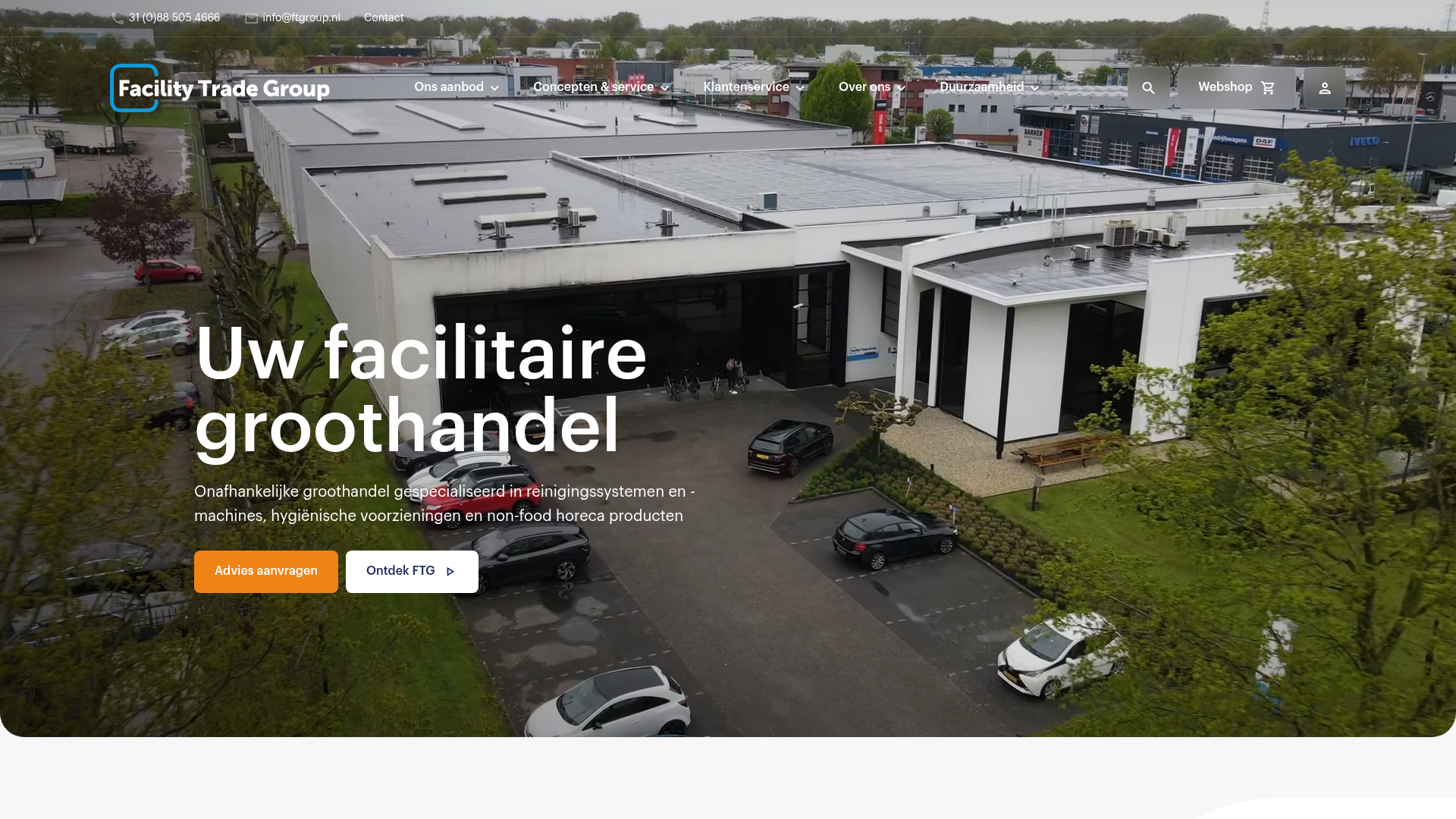 Screenshot van facilitytradegroup.nl