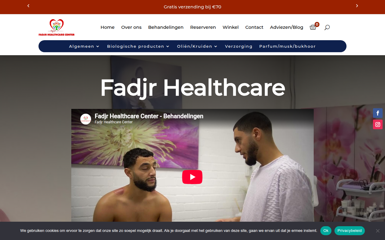 Screenshot van fadjrhealthcare.nl
