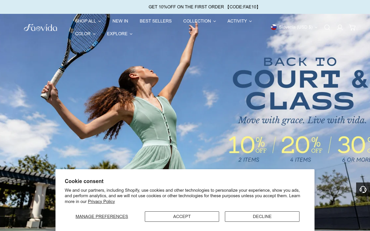 Screenshot van faevida.com