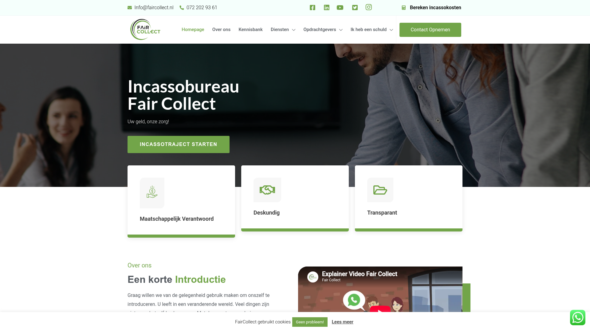 Screenshot van faircollect.nl