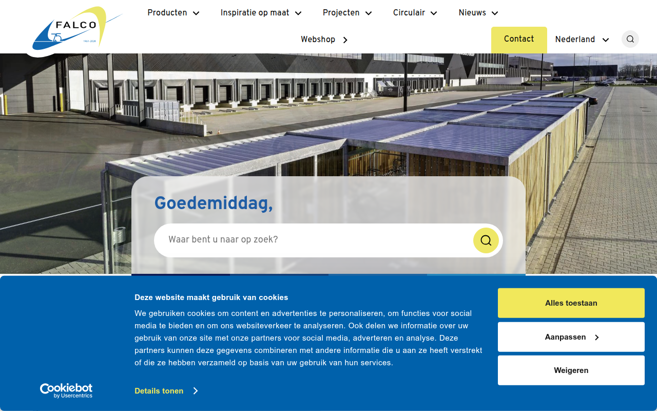 Screenshot van falco.nl