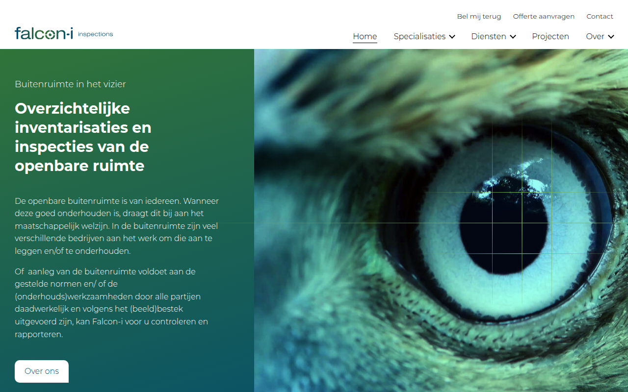 Screenshot van falcon-i.nl