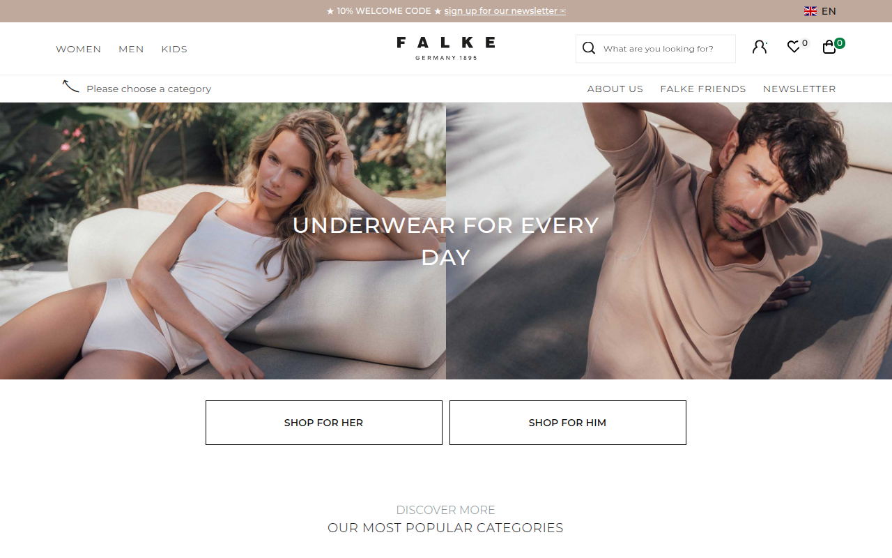 Screenshot van falke.com
