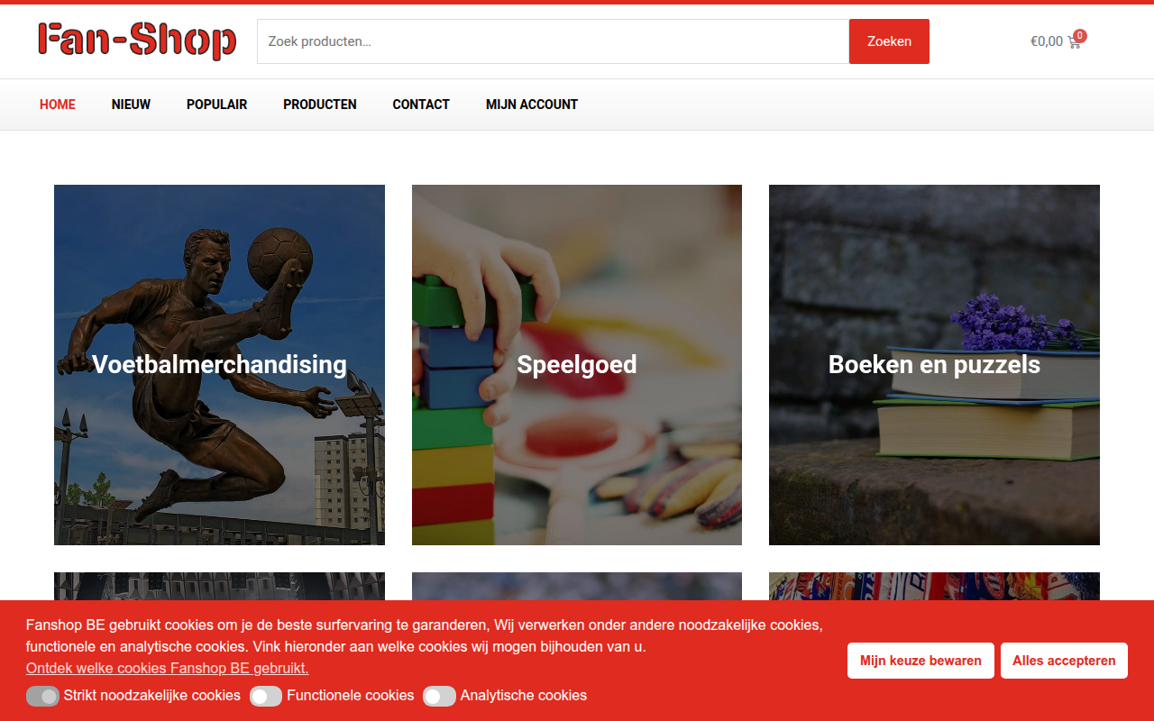 Screenshot van fan-shop.be