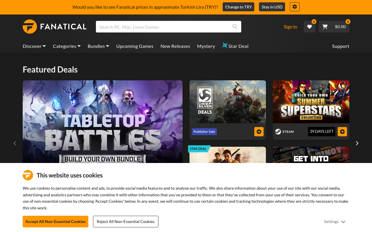 Screenshot van fanatical.com