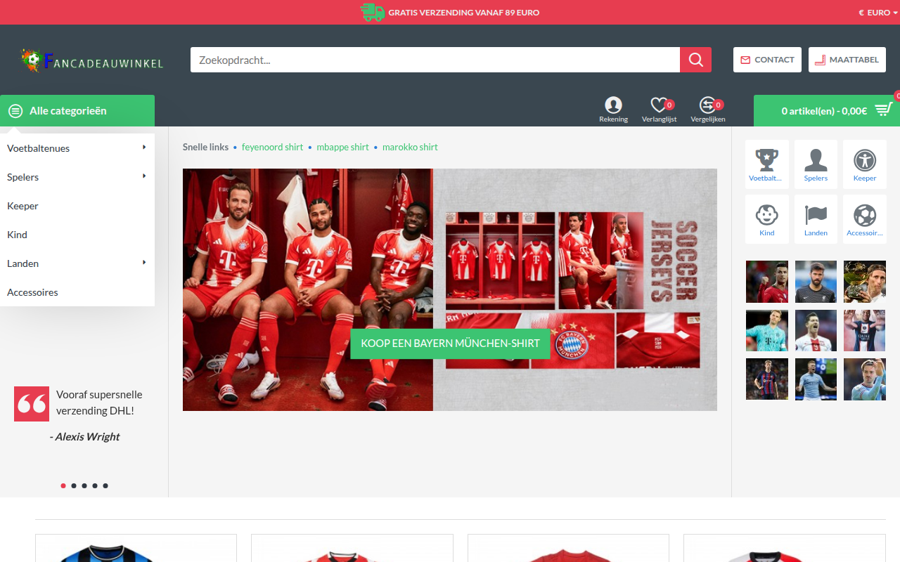 Screenshot van fancadeauwinkel.nl