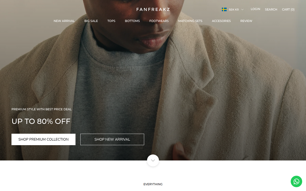 Screenshot van fanfreakz.com