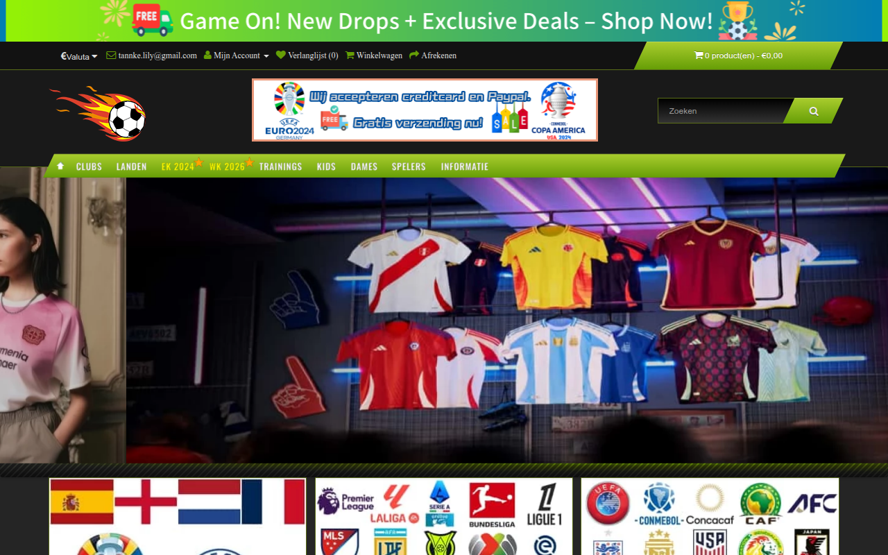 Screenshot van fanshopvoetbal.com
