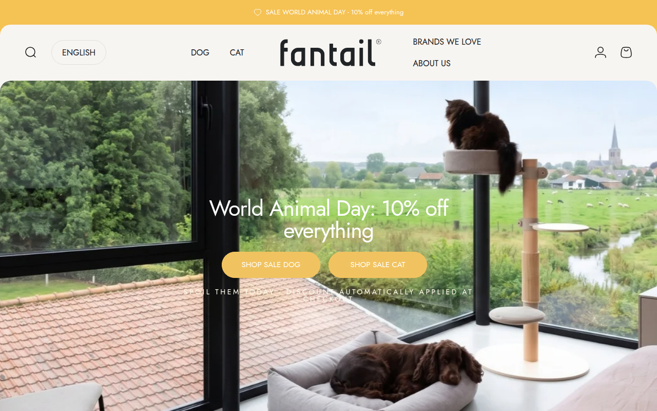 Screenshot van fantail.eu