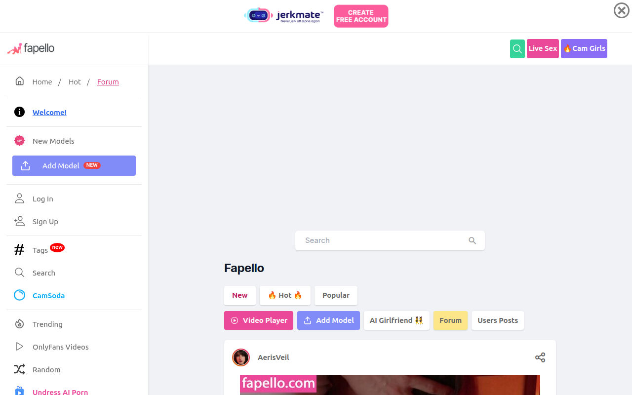 Screenshot van fapello.com