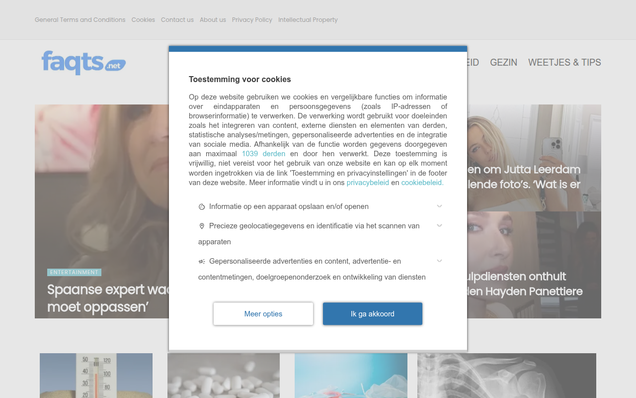 Screenshot van faqts.net