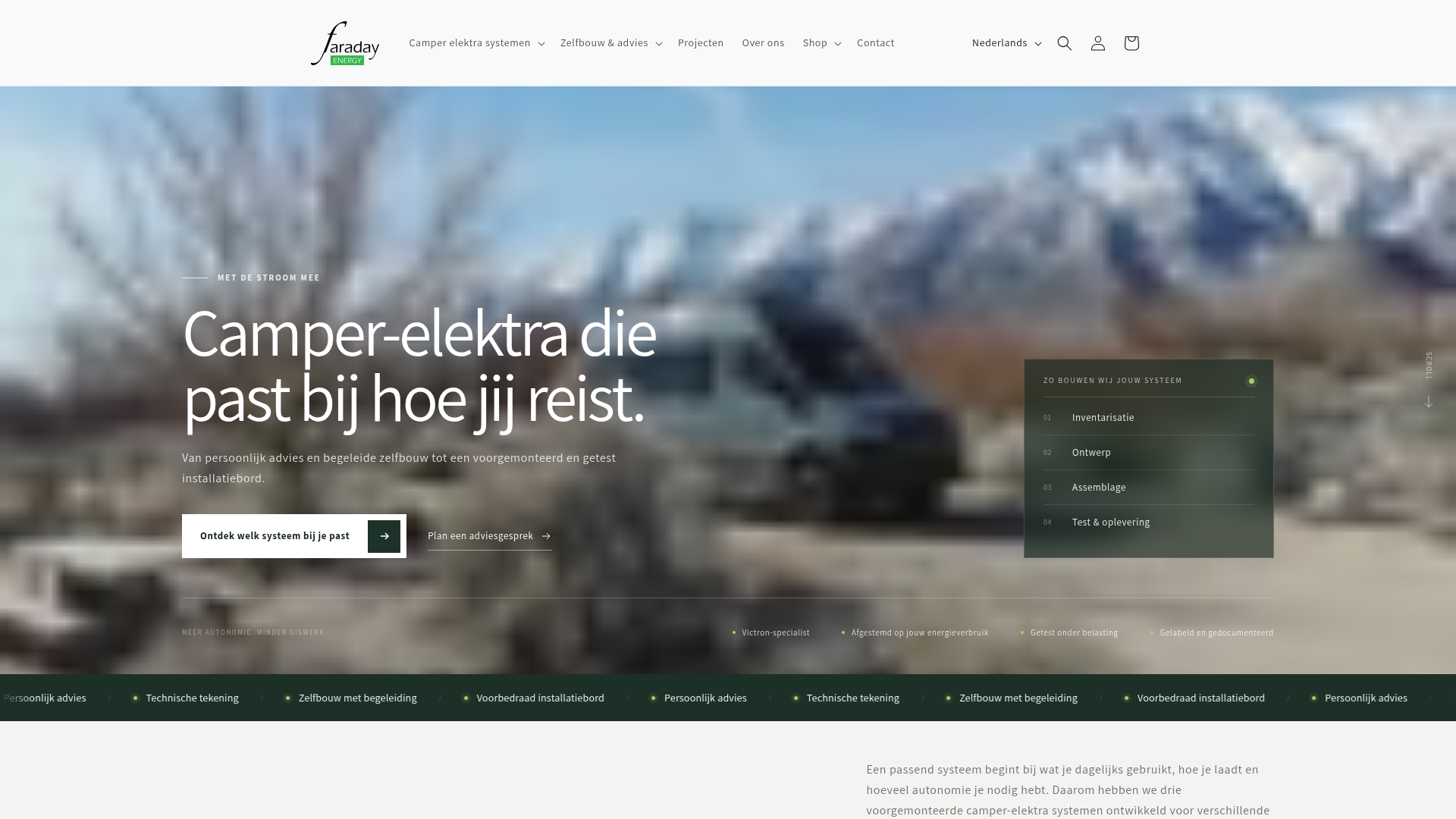 Screenshot van faradayenergy.nl