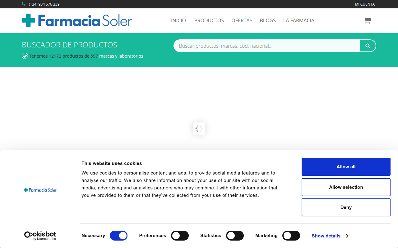 Screenshot van farmaciasoler.com