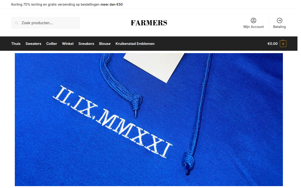 Screenshot van farmerskleding.com