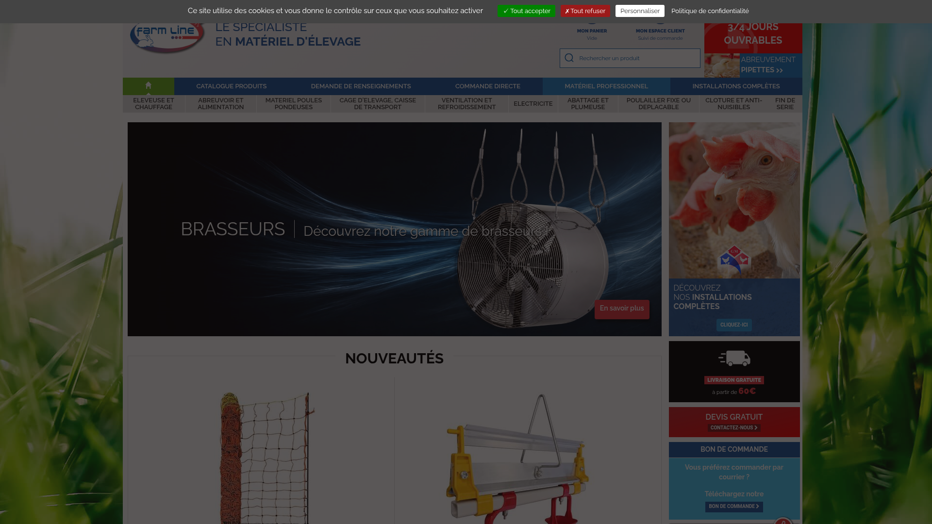 Screenshot van farmline.fr