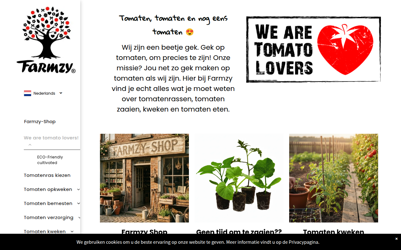 Screenshot van farmzy.nl