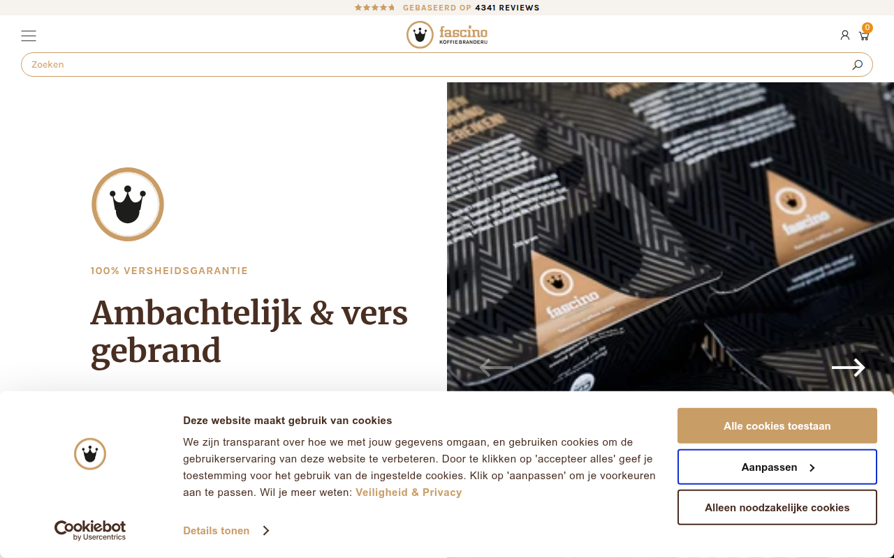 Screenshot van fascino-coffee.com