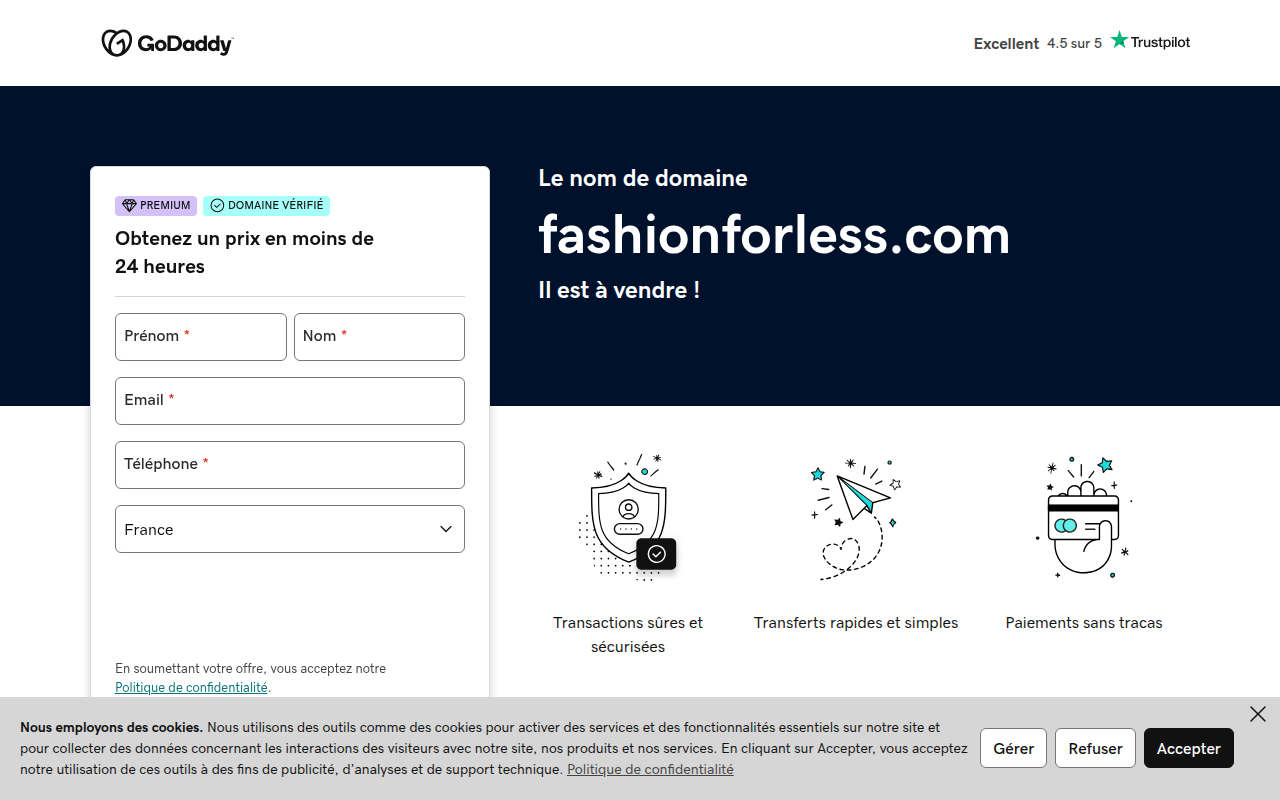 Screenshot van fashionforless.com