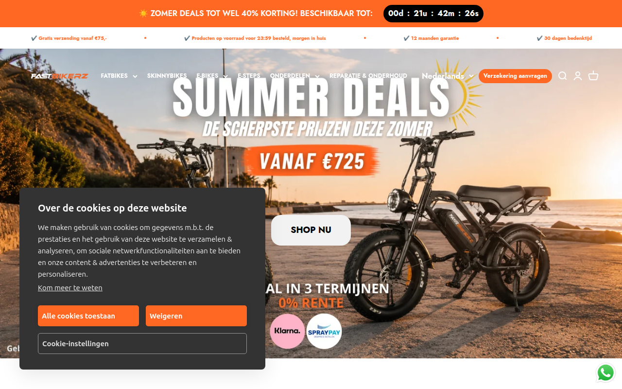 Screenshot van fastbikerz.nl