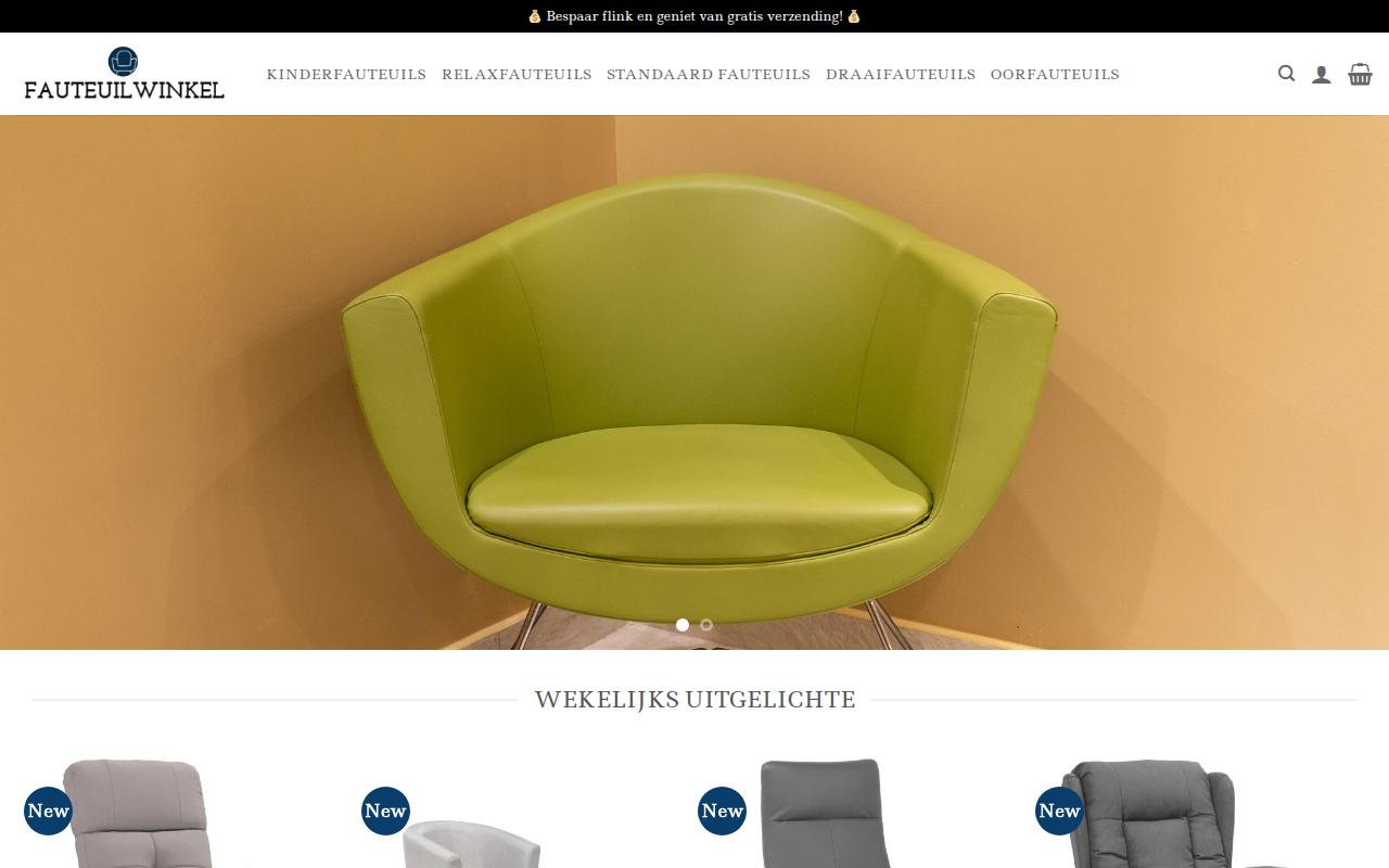 Screenshot van fauteuilskorting.com