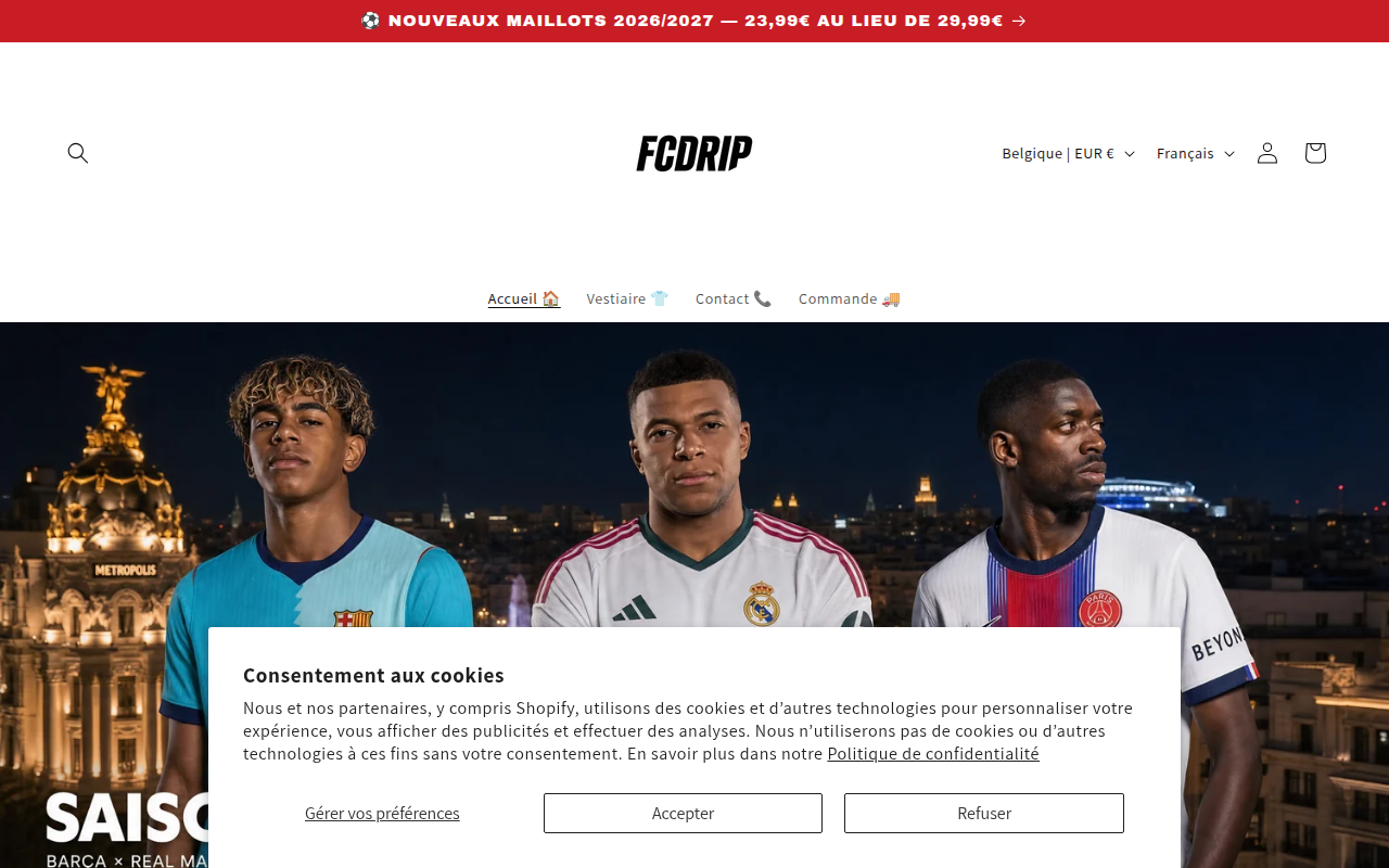 Screenshot van fcdrip.fr