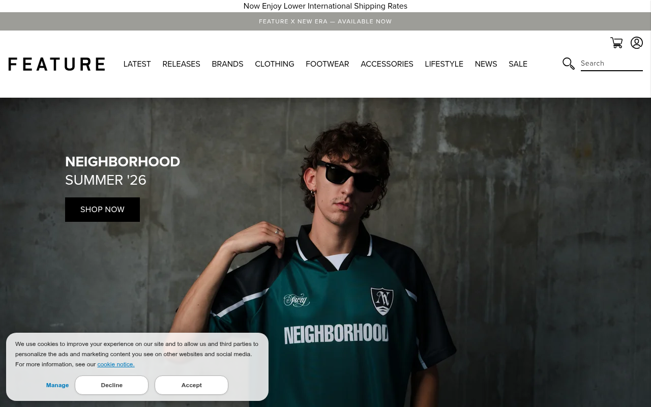 Screenshot van feature.com