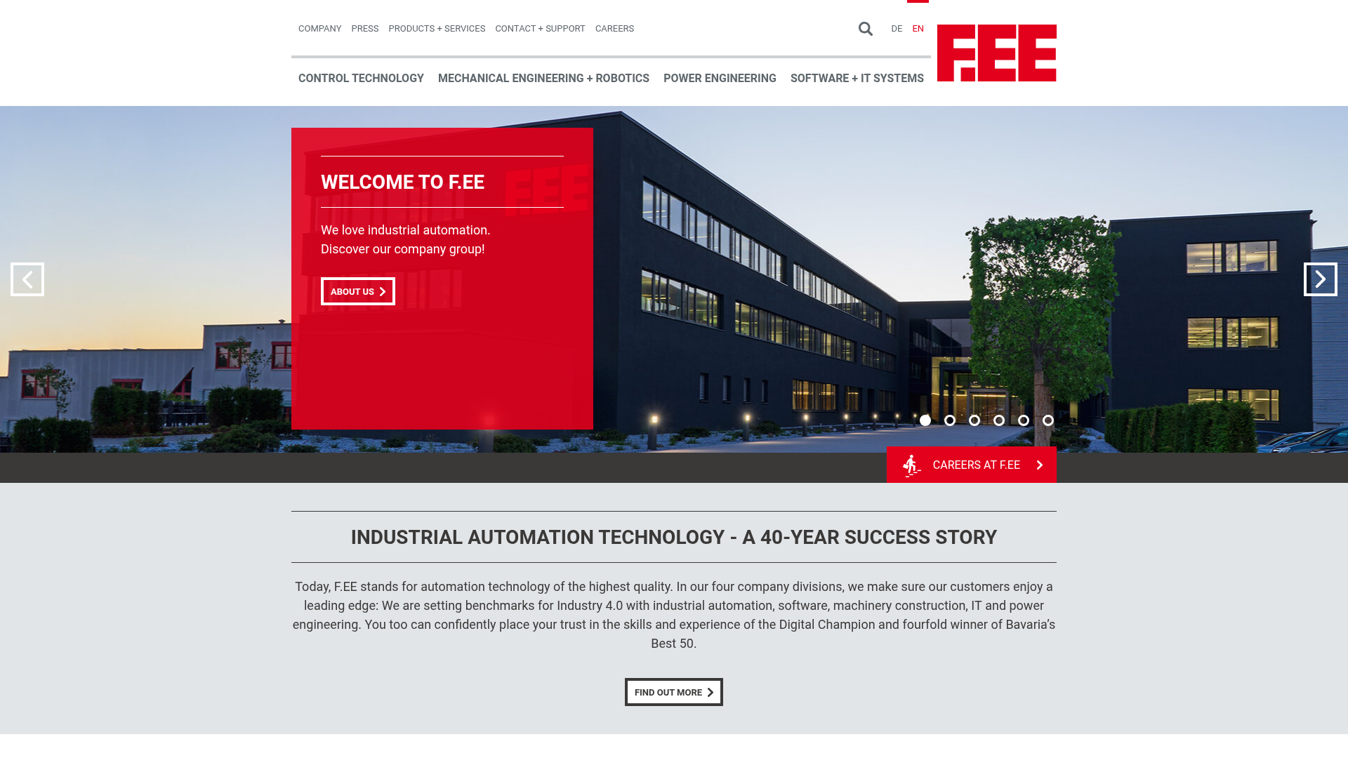 Screenshot van fee.de