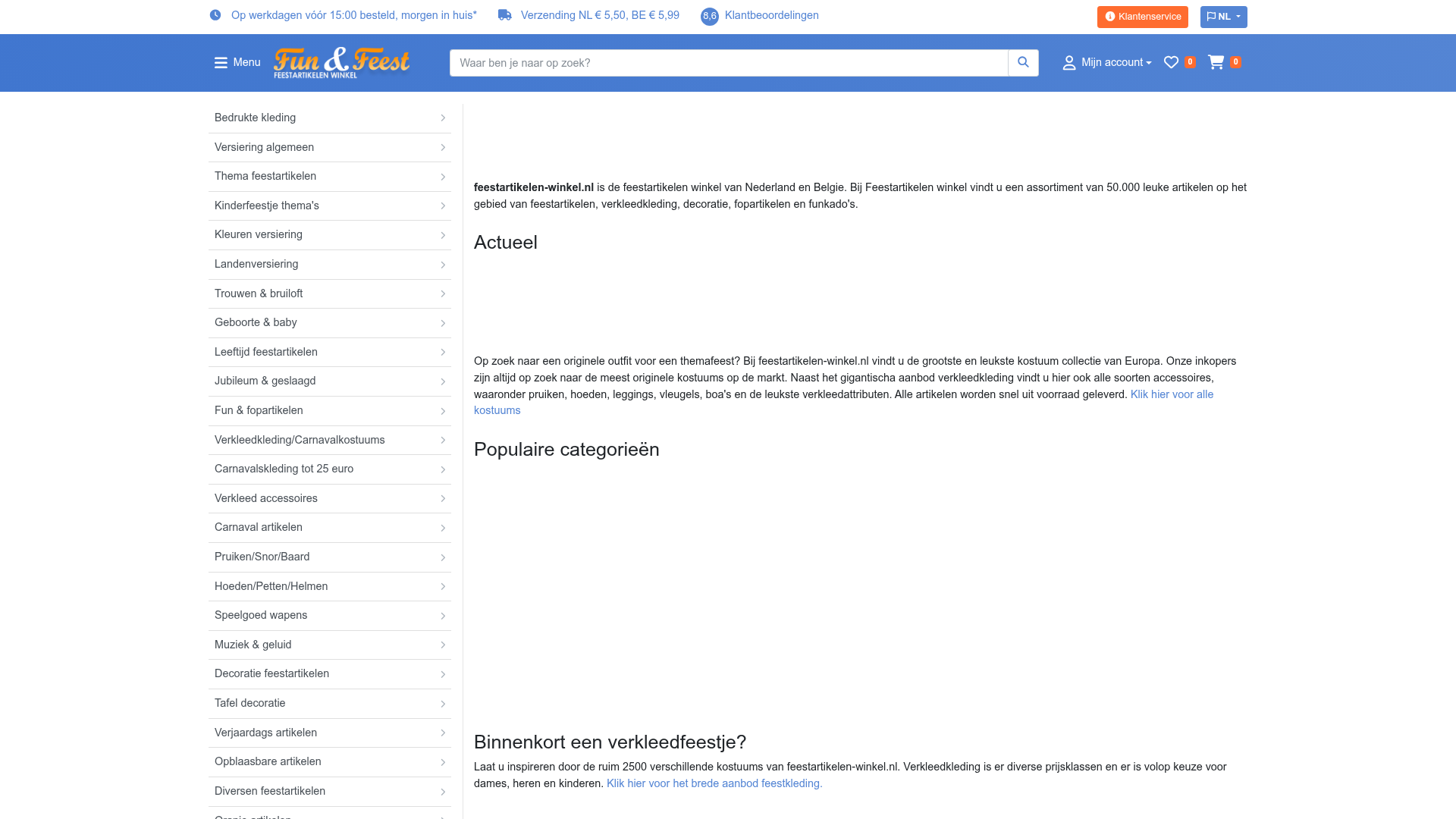 Screenshot van feestartikelen-winkel.nl