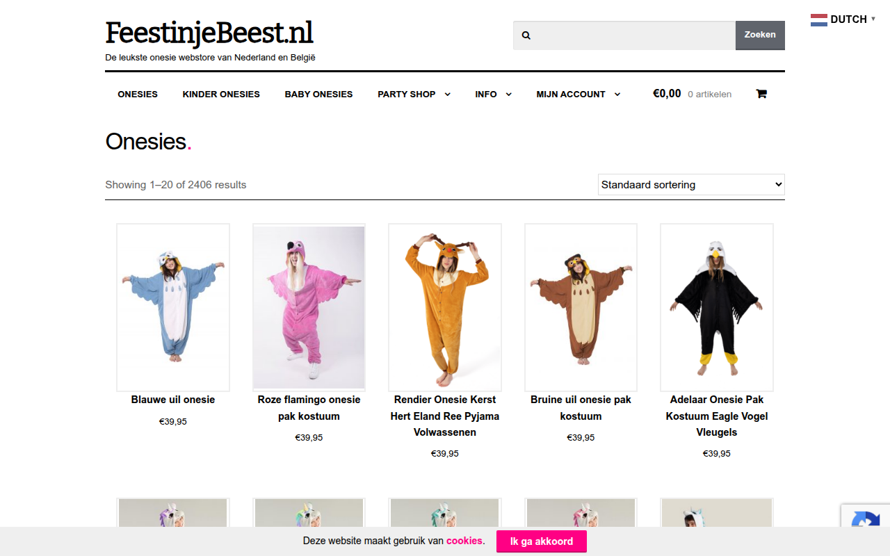 Screenshot van feestinjebeest.nl