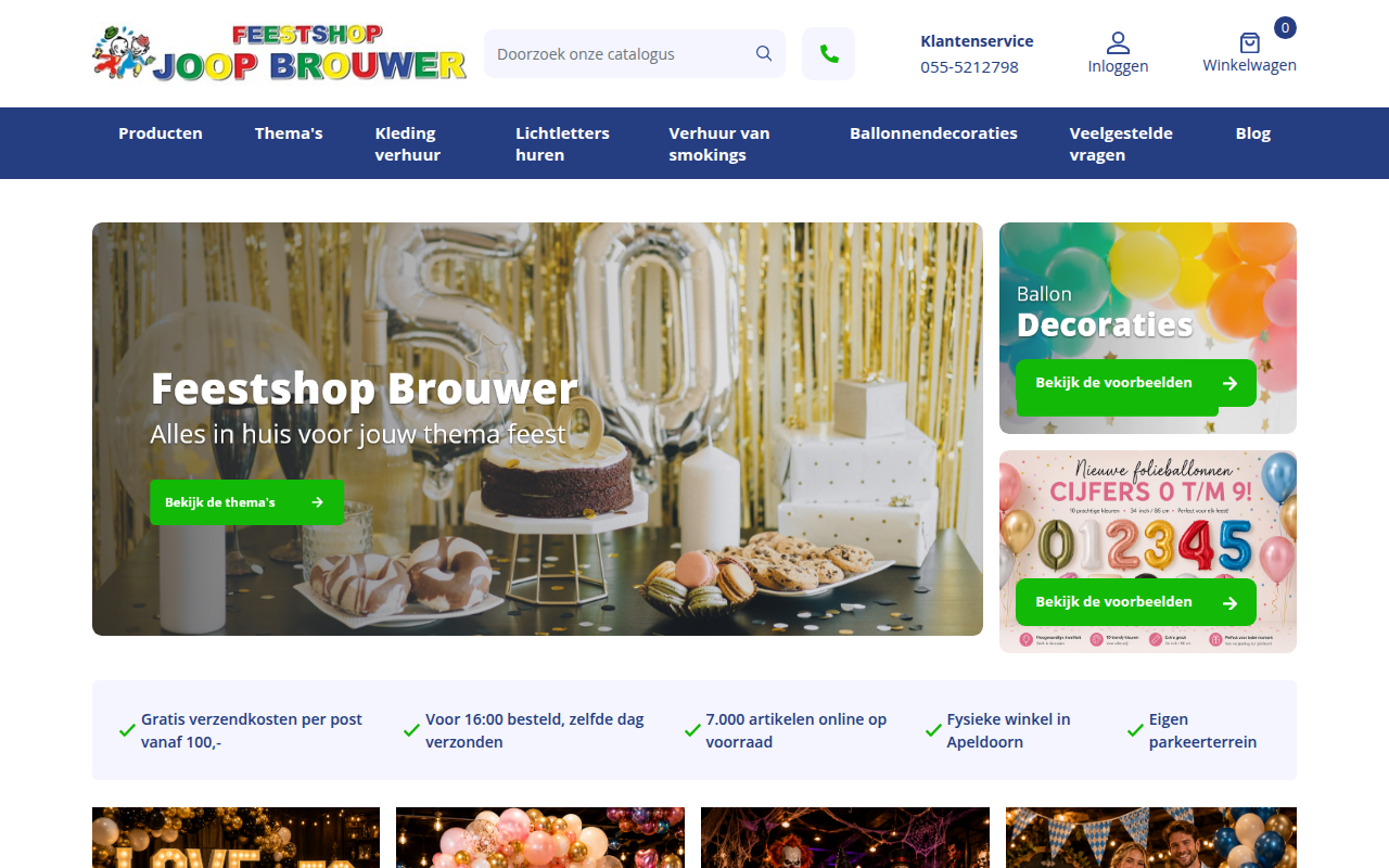 Screenshot van feestshopbrouwer.nl