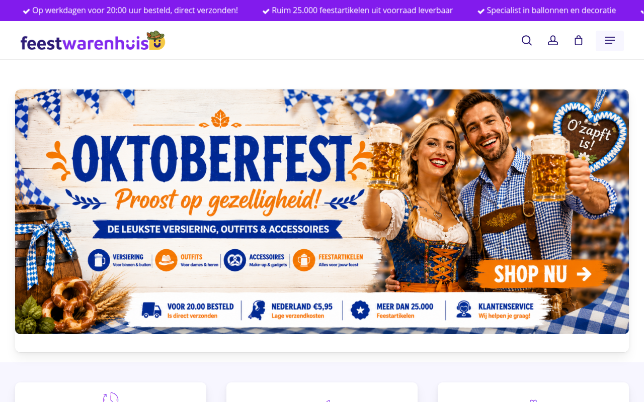 Screenshot van feestwarenhuis.nl